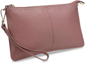 YALUXE Genuine Leather Wristlet Handbags Purses Cell Phone Pocket Clutch Wallet Crossbody Bags for Women
