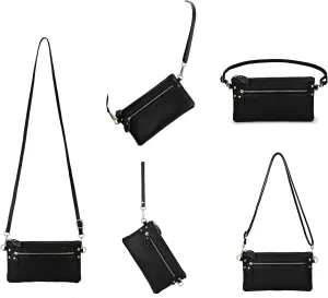 YALUXE Genuine Leather Wristlet Handbags Purses Clutch Pouch Wallet Crossbody Bags for Women