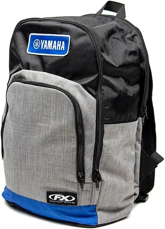YAMAHA Standard Backpack Motorcycle Powersports Track Riding Back Pack Officially Licensed - Grey/Black, 15l