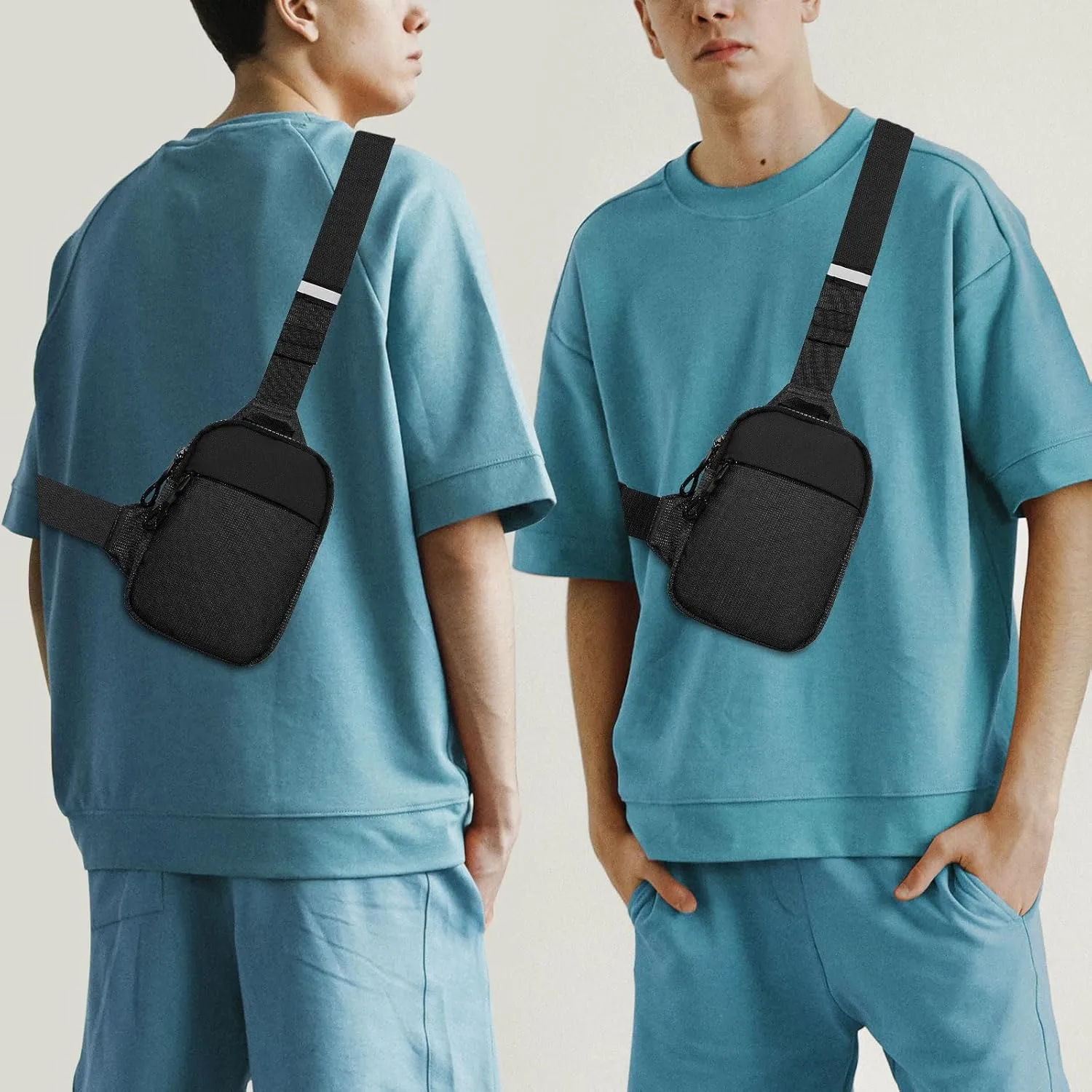 YAMEIZE Mini Crossbody Sling Bag - Trendy Small Chest Bag with Adjustable Strap for Men Women Multipurpose Daypack
