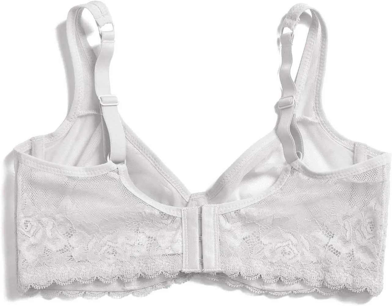 YANDW Women's Full Coverage Plus Size Bra Unlined Lace Minimizer Unpadded Underwire Bras
