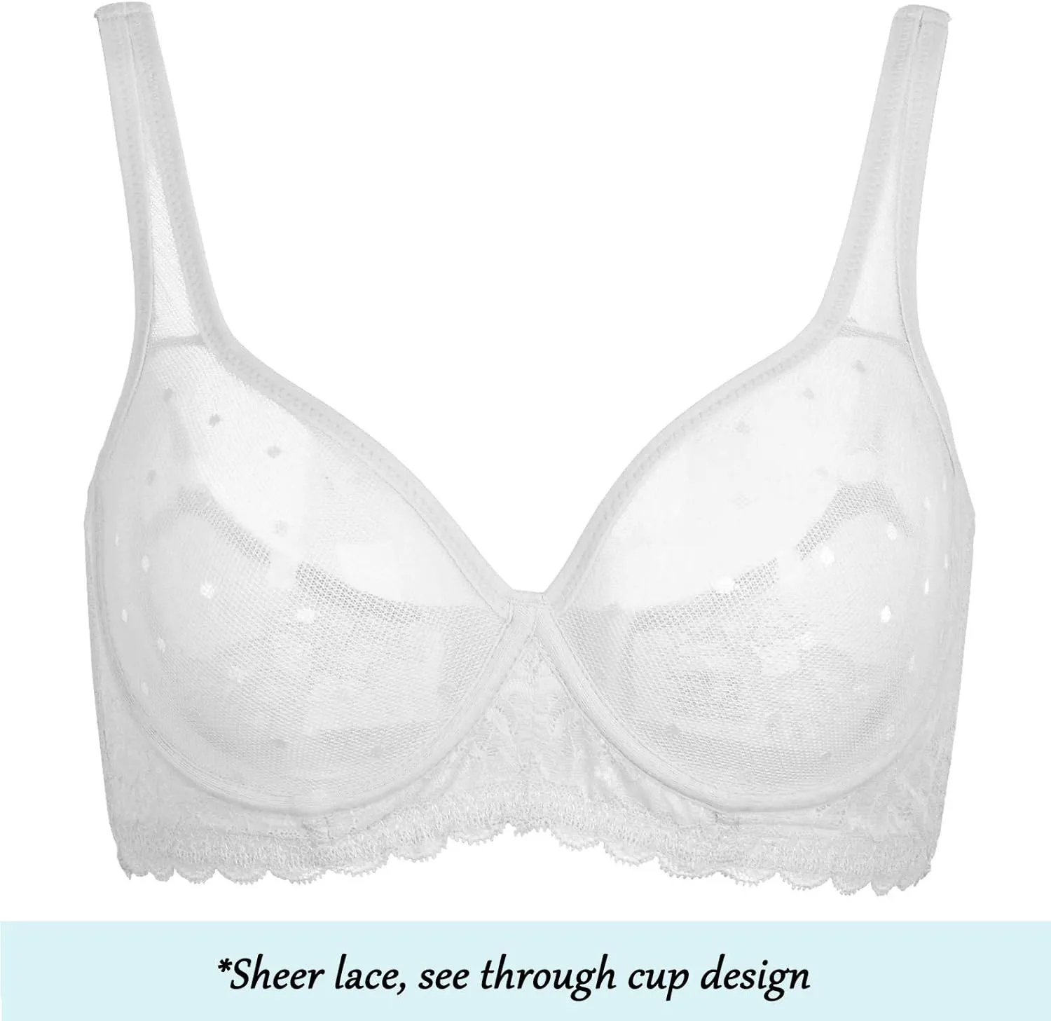 YANDW Women's Full Coverage Plus Size Bra Unlined Lace Minimizer Unpadded Underwire Bras