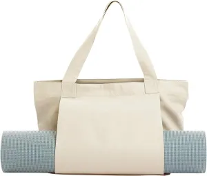 Yoga Bag with Yoga Mat Carrier, Pilates Tote Bag and Yoga Block for Women, Canvas Shoulder Bag with Pocket for Gym, Office, Travel, Beach, Workout, Sports, Fits All Your Stuff Yoga Mat Holder