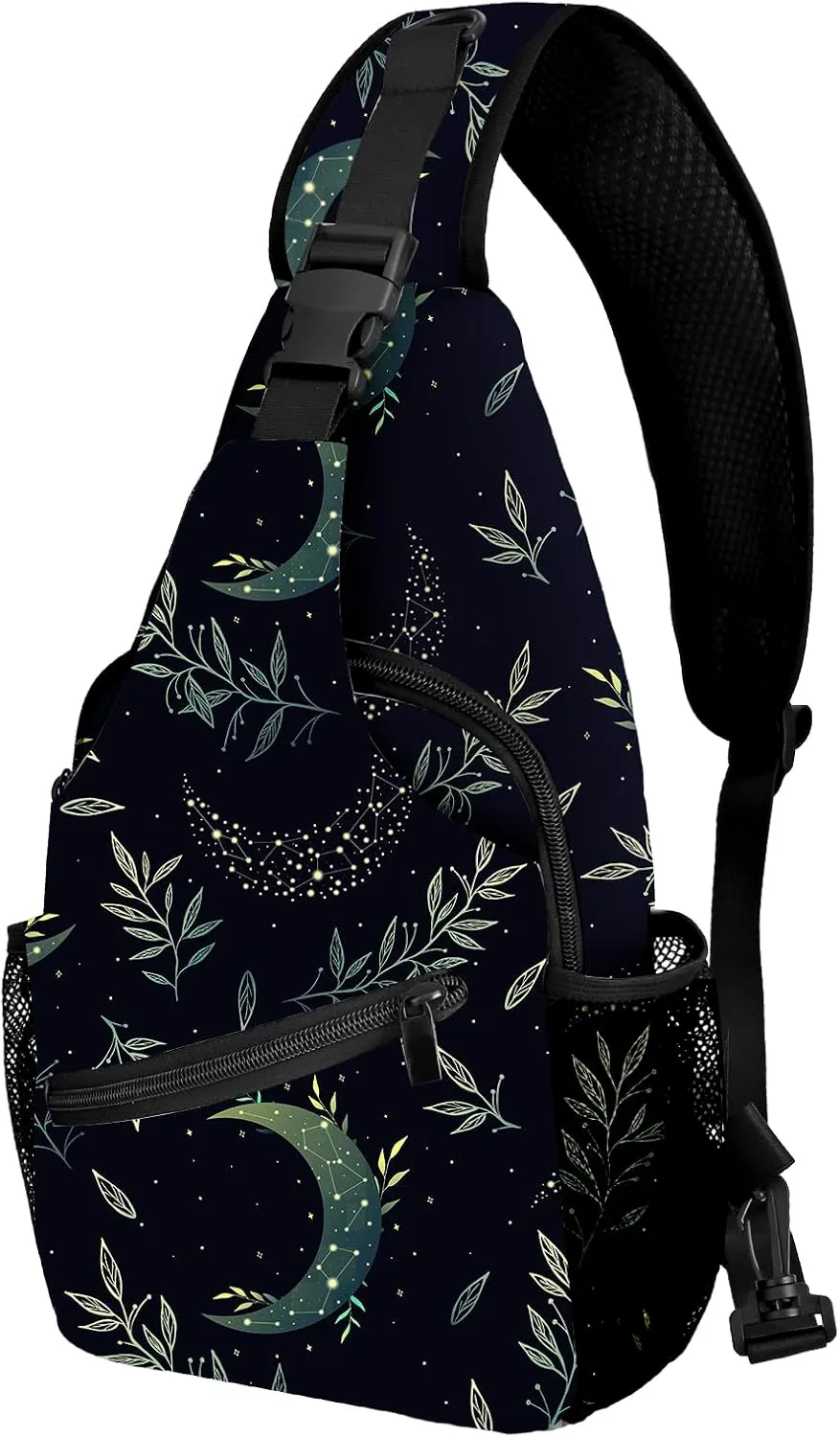 Yrebyou Moon Sling Bag for Women Men Chest Backpack Travel Crossbody Daypack for Hiking Cycling Running
