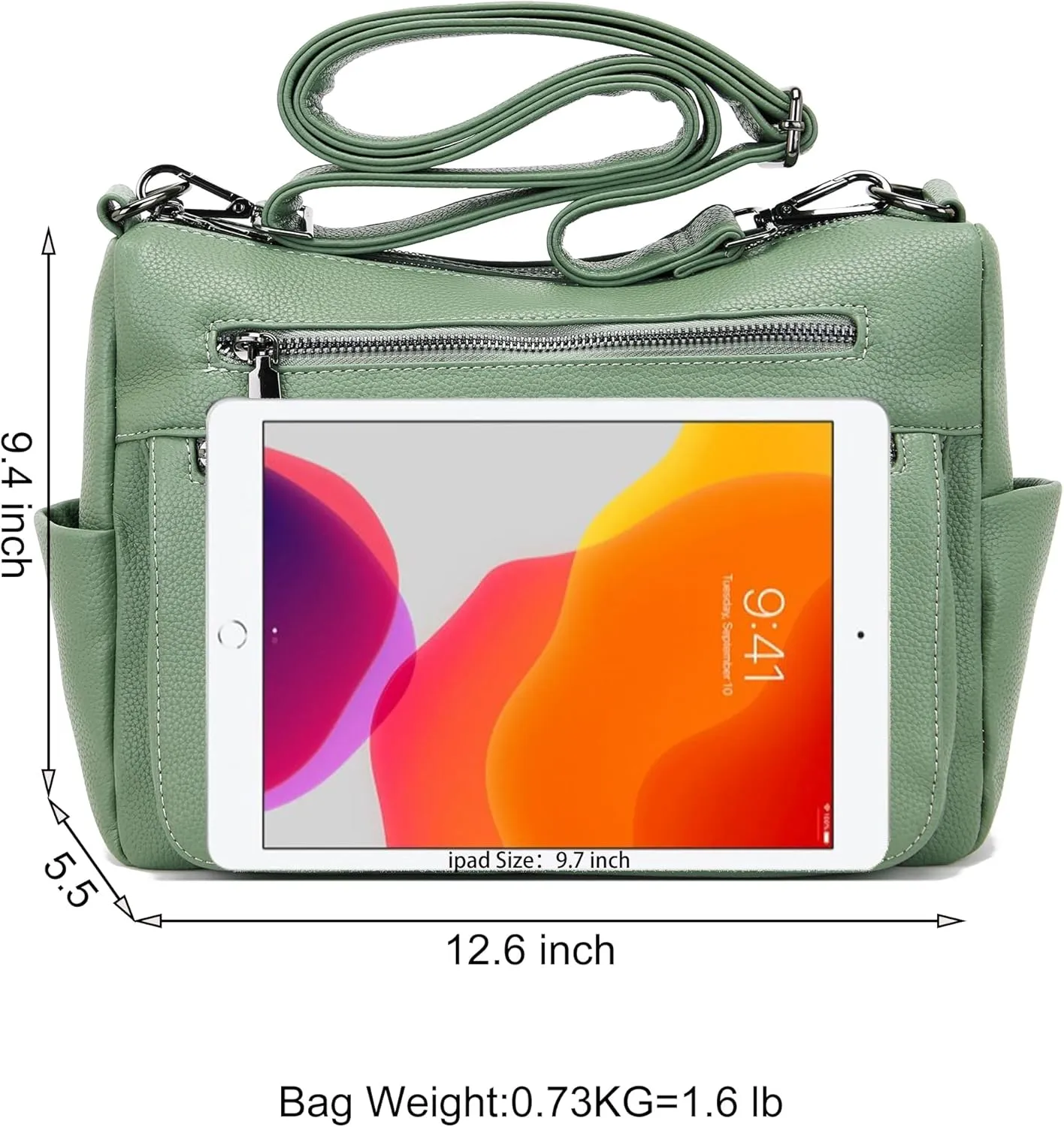 YZAOLL Large Crossbody Bag for Women Vegan Leather Tote with Adjustable Wide Strap Water-resistant Work Purse with 10 Pockets