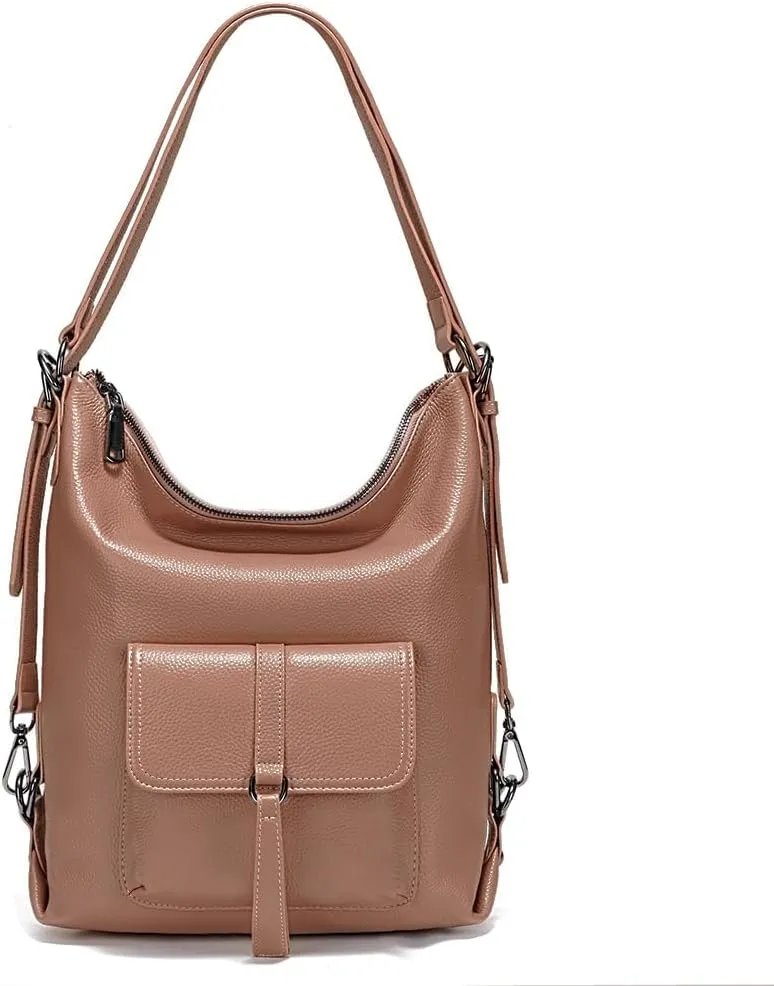zency Shoulder Bag Purse for Women Convertible Genuine Leather Backpack Tote Handbag Daypack for Work, Travel