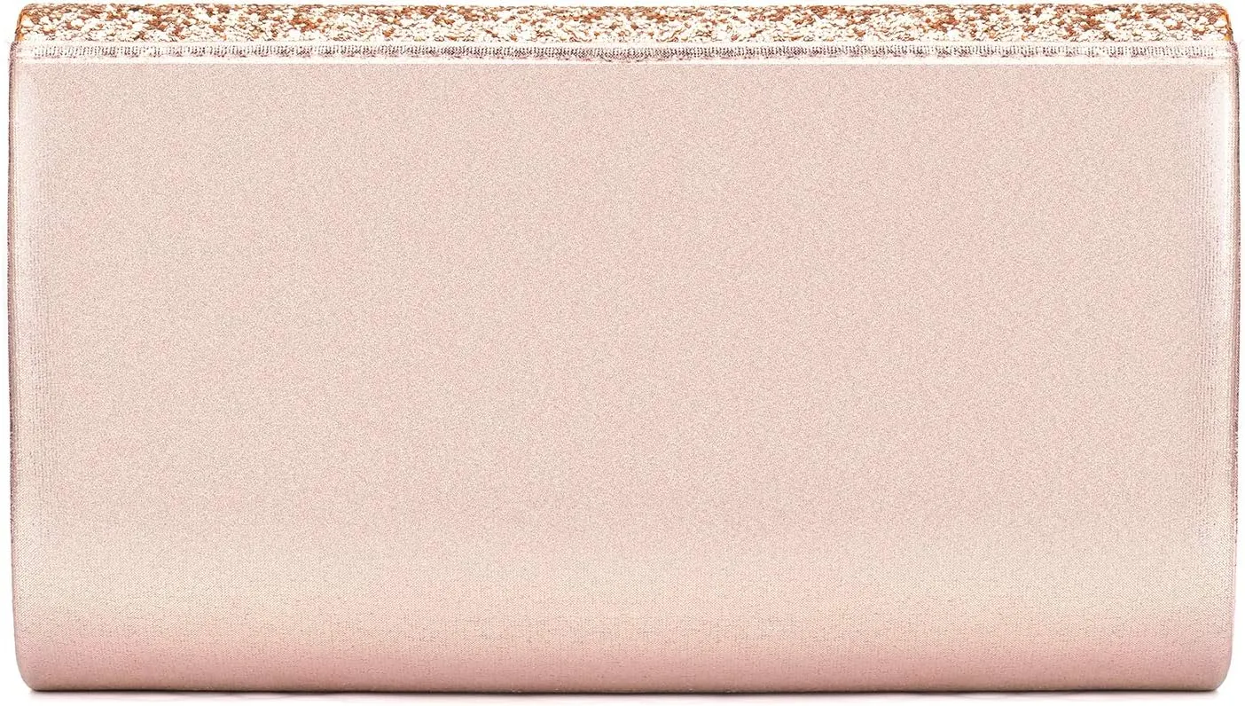 ZIUMUDY Women's Sparkle Evening Bags Envelope Clutches Shoulder Chain Handbag Bridal Wedding Purse