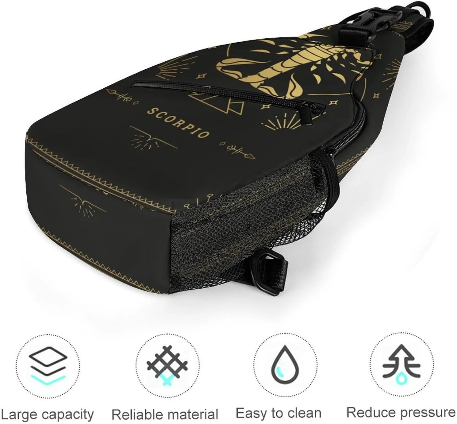 Zodiac-constellation-cancer Sling Bag Crossbody Chest Bag Shoulder Bag For Travel Hiking Cycling Camping