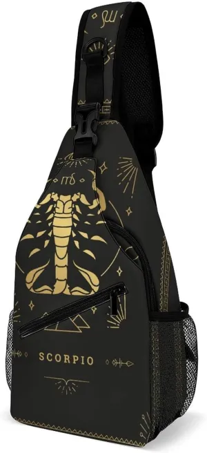 Zodiac-constellation-cancer Sling Bag Crossbody Chest Bag Shoulder Bag For Travel Hiking Cycling Camping