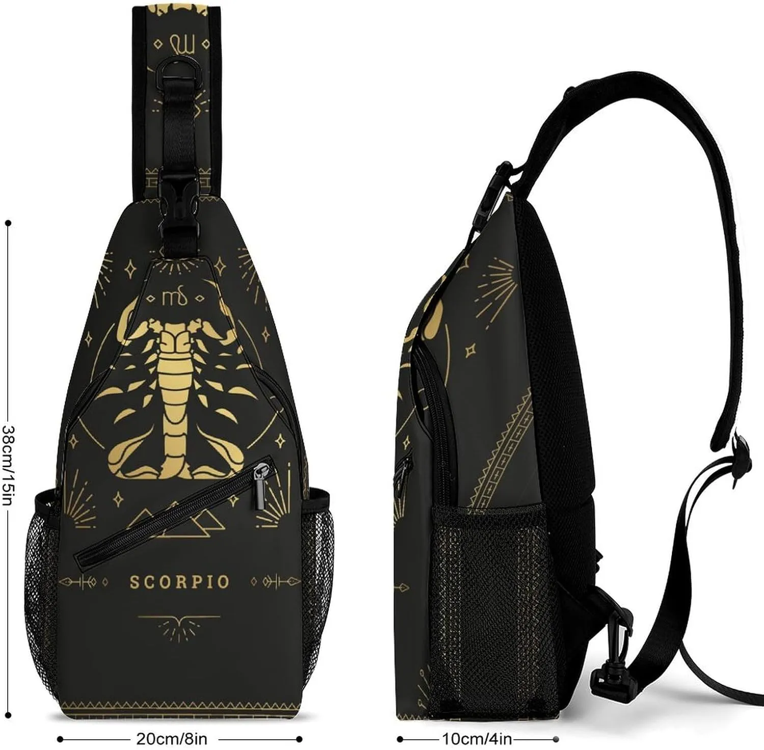 Zodiac-constellation-cancer Sling Bag Crossbody Chest Bag Shoulder Bag For Travel Hiking Cycling Camping