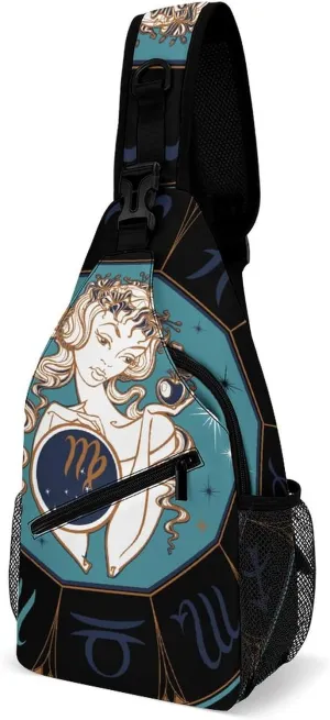 Zodiac-sign-taurus Sling Bag Crossbody Chest Bag Shoulder Bag For Travel Hiking Cycling Camping