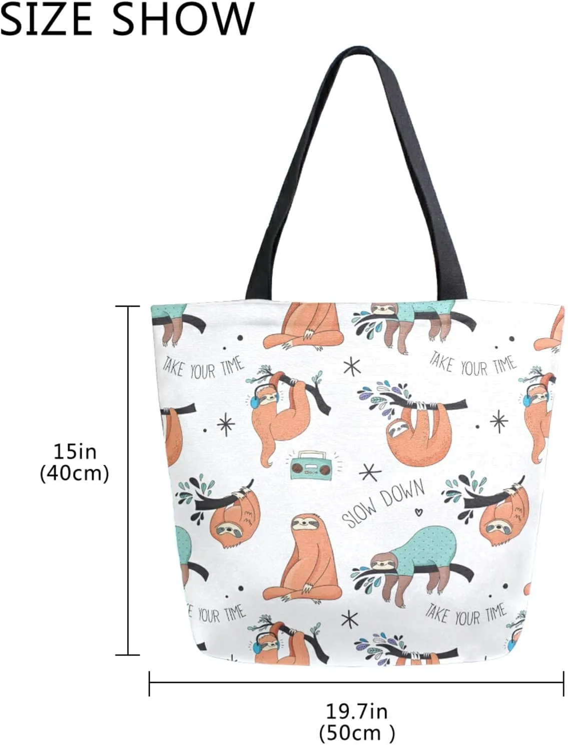 ZZKKO Canvas Tote Grocery Bag Shoulder Casual Book Bag Large for Women Teachers Cotton Bag Shopping Purse Handbag Reusable