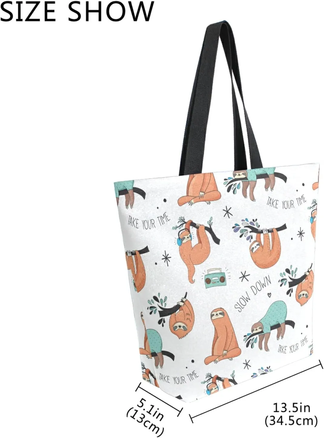 ZZKKO Canvas Tote Grocery Bag Shoulder Casual Book Bag Large for Women Teachers Cotton Bag Shopping Purse Handbag Reusable
